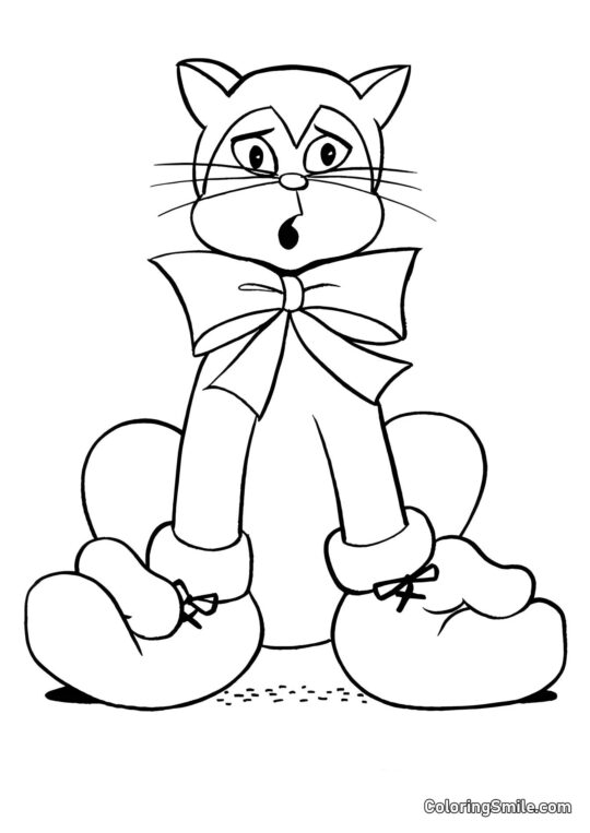 Chat en Bottes - Page de Coloriage