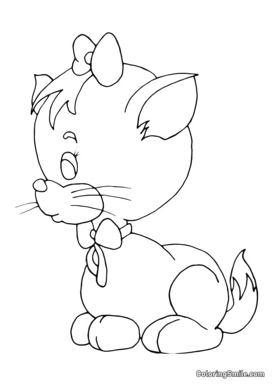 Chaton Miaule - Page de Coloriage