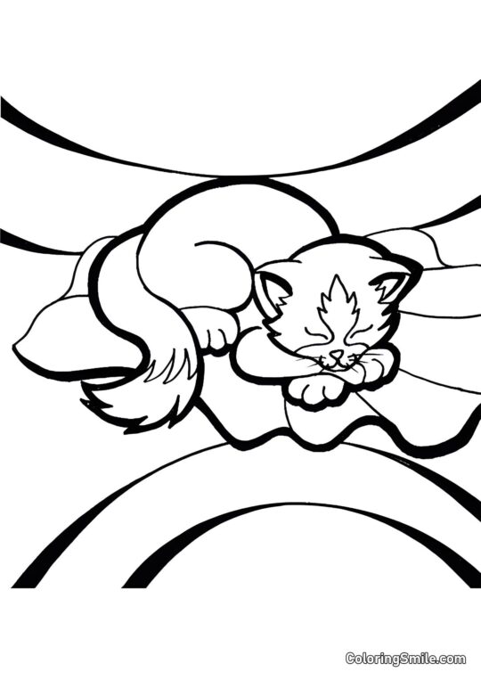 Chat Dormant - Page de Coloriage