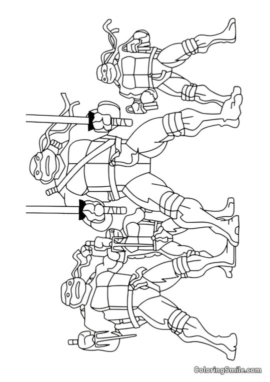 Tortues Rassemblées - Page de Coloriage