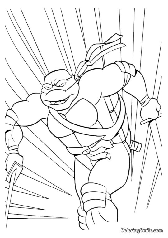 Raphaël Courant avec des Dagues - Page de Coloriage