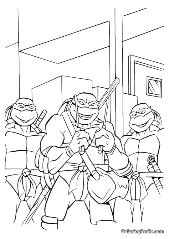 Donatello et les Tournevis - Page de Coloriage