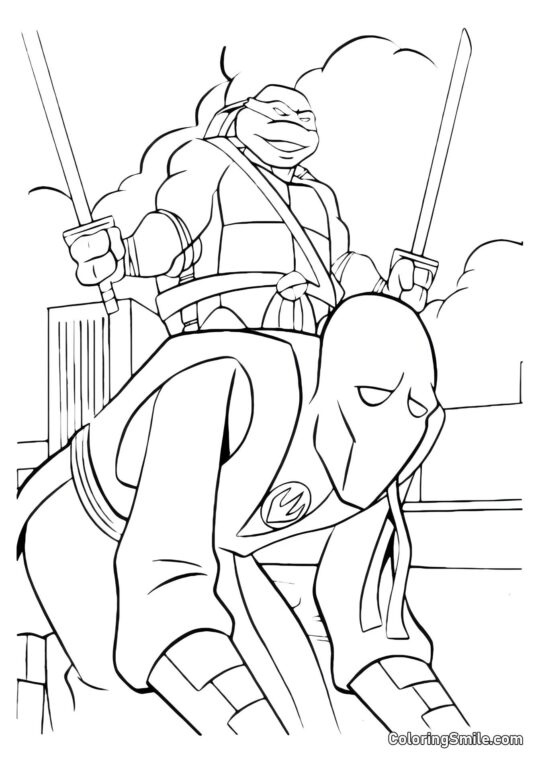 Léonardo a Défait l&rsquo;Ennemi - Page de Coloriage