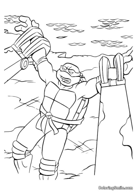 La Tortue Ninja Capturée - Page de Coloriage