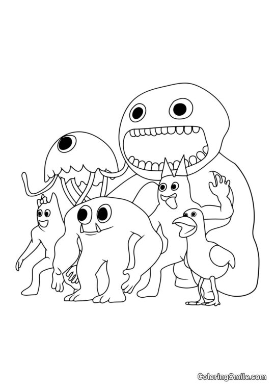 Personnages du Garten de Banban - Page de Coloriage