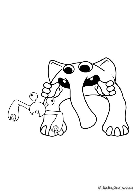 Entraîneur Pickles et Crabzilla - Page de Coloriage