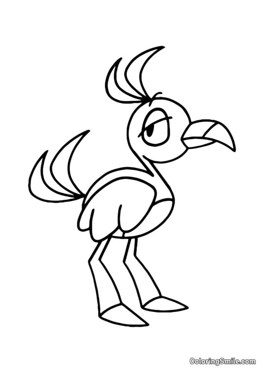 Oiseau rose Opila - Page de Coloriage