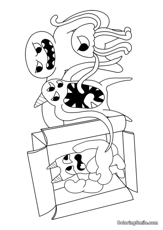 Banban caché dans une boîte - Page de Coloriage