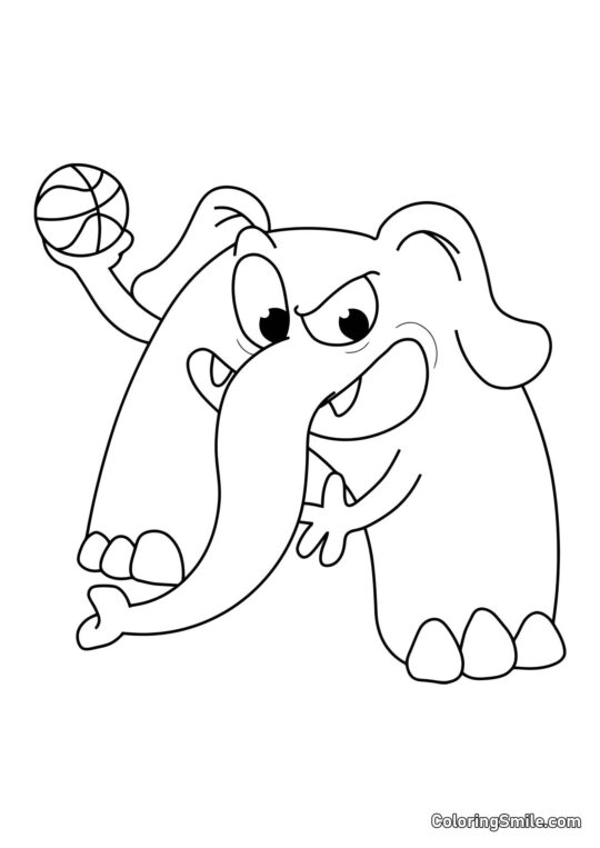 Entraîneur Pickles avec un basketball - Page de Coloriage