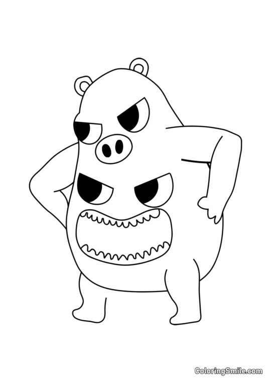Chef Pigster en colère de la maternelle Banban - Page de Coloriage