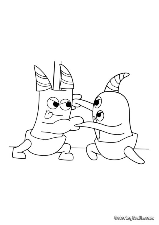 Bébé Banban et Nabnab - Page de Coloriage