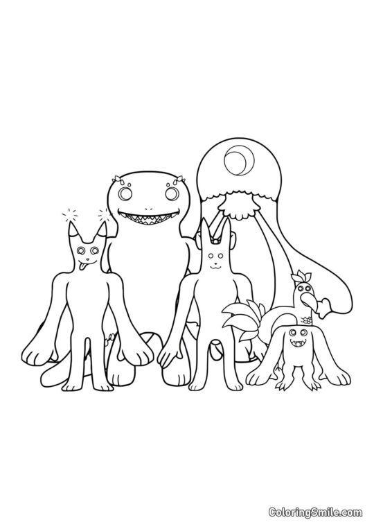 Héros amusants de la maternelle Banban 2 - Page de Coloriage