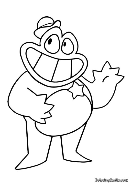 Shérif Jeff de la maternelle Banban saluant - Page de Coloriage