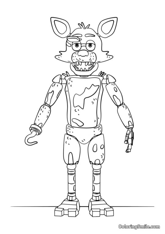 Animatronique Foxy Animatronique Foxy - Page de Coloriage