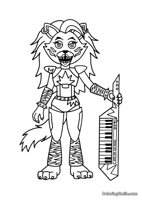 Roxy de FNAF 9 Security Breach Roxy de FNAF 9 Security Breach - Page de Coloriage