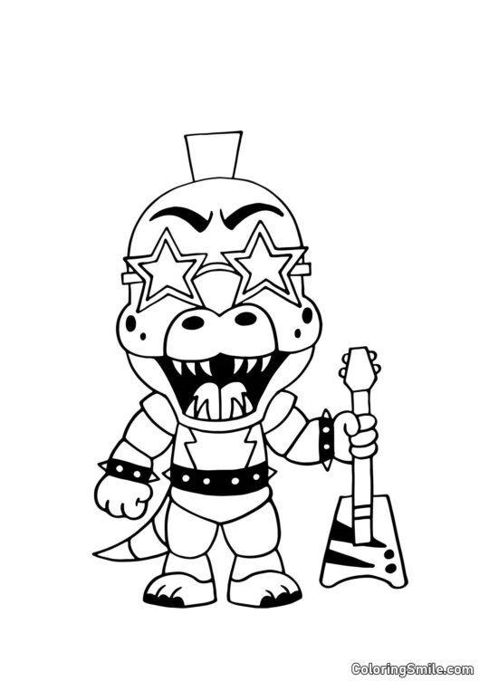 Monty de FNAF Security Breach Monty de FNAF Security Breach - Page de Coloriage