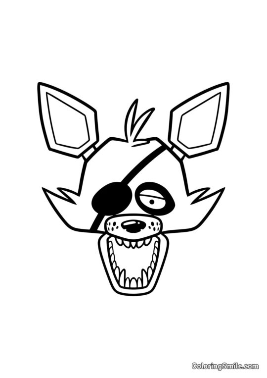 Portrait de Foxy de FNAF Portrait de Foxy de FNAF - Page de Coloriage