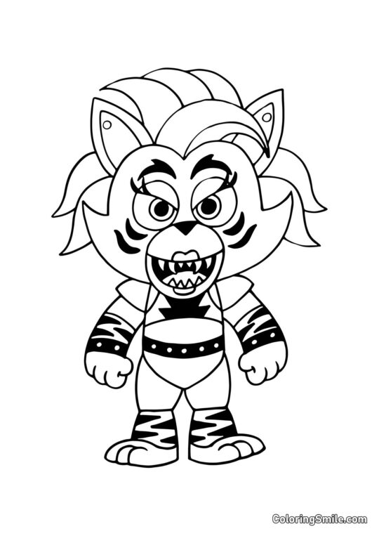 Roxanne Wolf de FNAF 9 Security Breach Roxanne Wolf de FNAF 9 Security Breach - Page de Coloriage