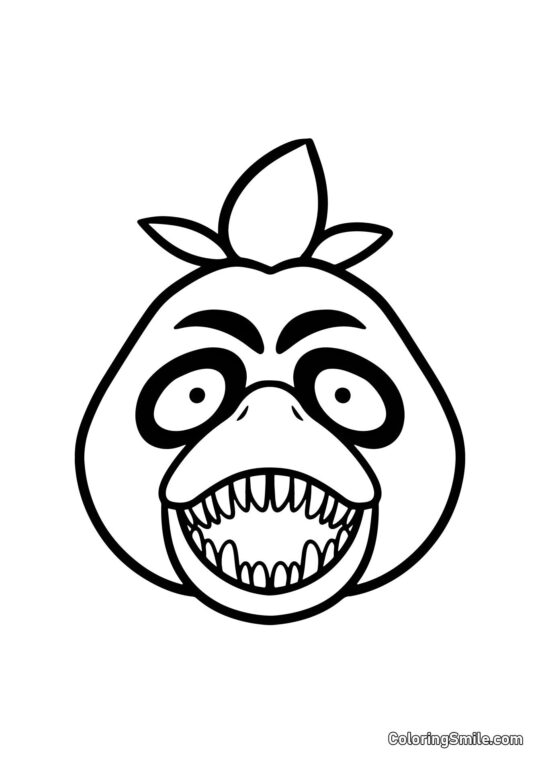 Portrait de Chica de FNAF Portrait de Chica de FNAF - Page de Coloriage