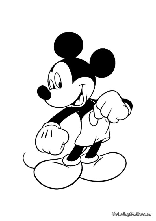 Mickey Mouse souriant Mickey Mouse souriant - Page de Coloriage