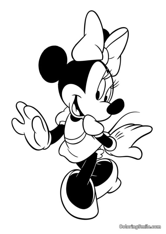 Minnie en promenade Minnie en promenade - Page de Coloriage