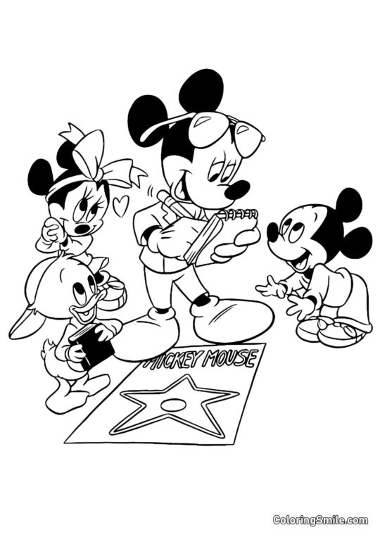Mickey Mouse dans un cercle d’amis Mickey Mouse dans un cercle d’amis - Page de Coloriage
