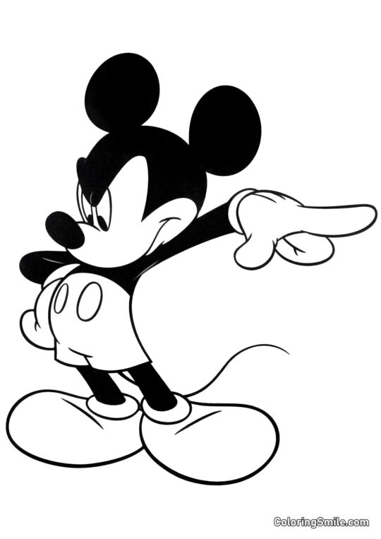 Mickey Mouse est très en colère Mickey Mouse est très en colère - Page de Coloriage