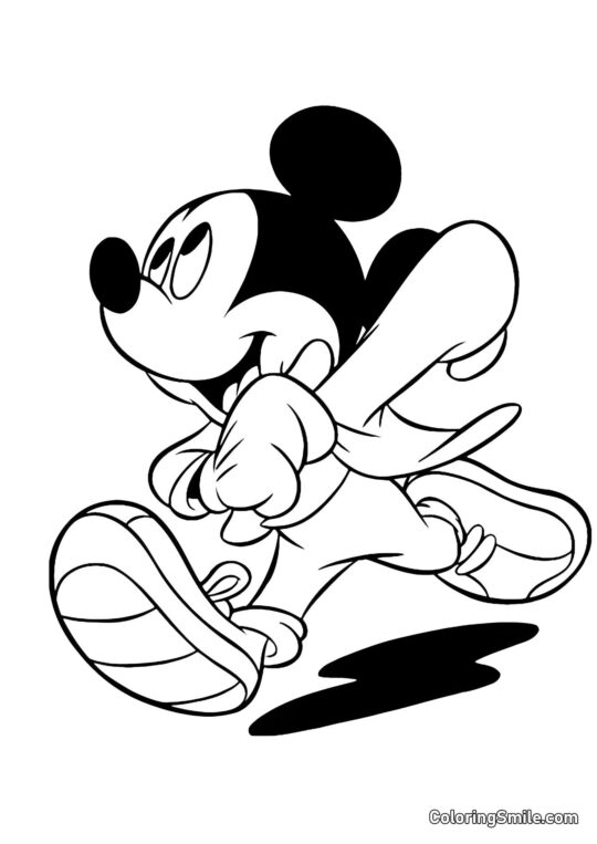 Mickey Mouse en chasse Mickey Mouse en chasse - Page de Coloriage