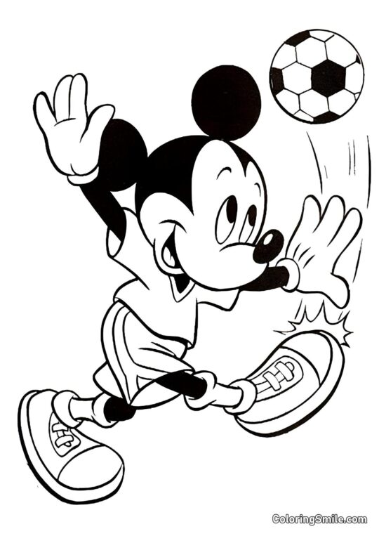 Mickey Mouse a frappé la balle Mickey Mouse a frappé la balle - Page de Coloriage