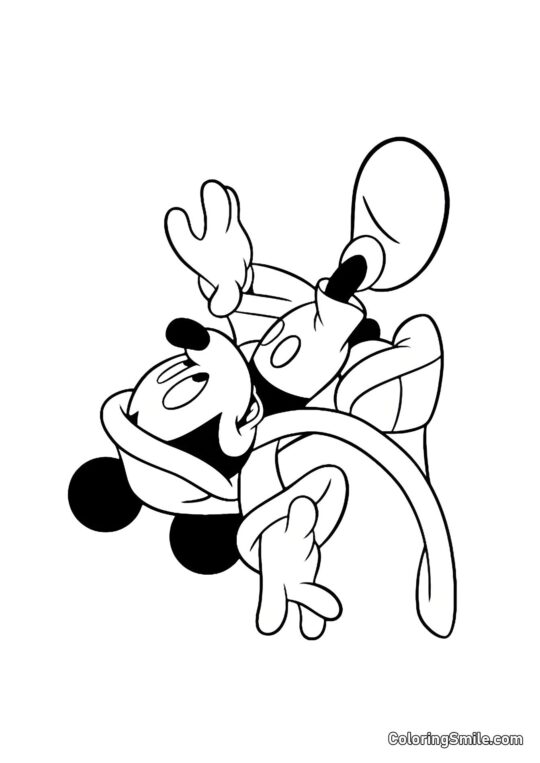 Mickey Mouse en costume de nuit Mickey Mouse en costume de nuit - Page de Coloriage