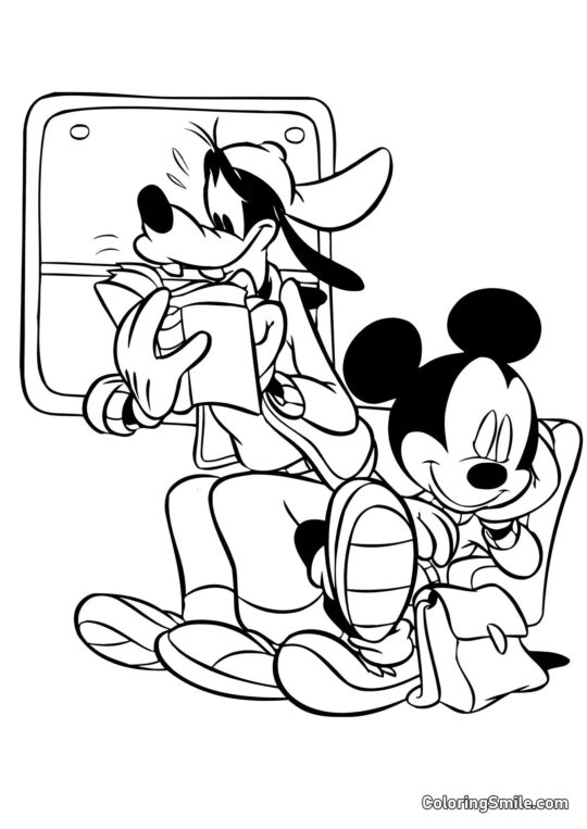 Mickey Mouse et Dingo Mickey Mouse et Dingo - Page de Coloriage