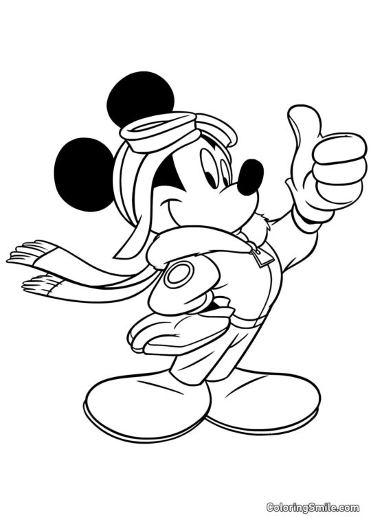 Mickey Mouse en costume d’hiver Mickey Mouse en costume d’hiver - Page de Coloriage