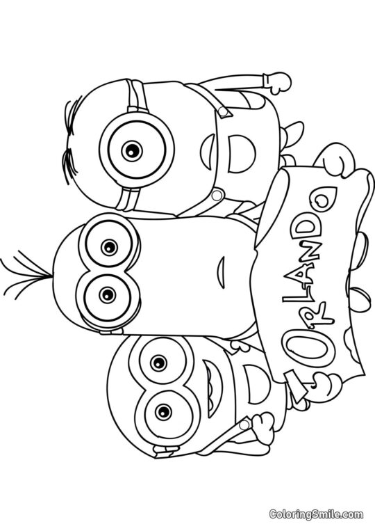 Minions Allant à Orlando - Page de Coloriage