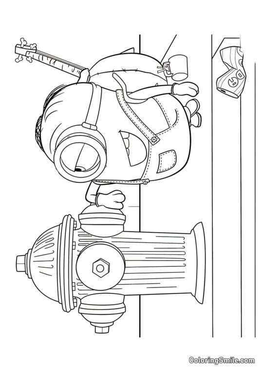 Stuart et Hydrant - Page de Coloriage