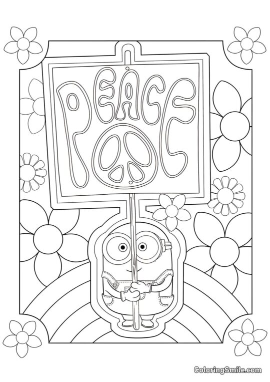 Minion Pacifiste - Page de Coloriage