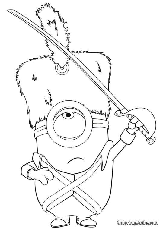 Minion avec Sabre - Page de Coloriage