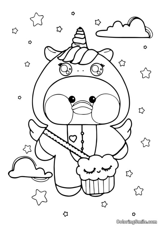 Lalafanfan en kigurumi licorne - Page de Coloriage