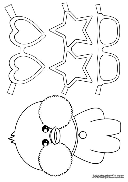 Lalafanfan avec des lunettes découpées - Page de Coloriage