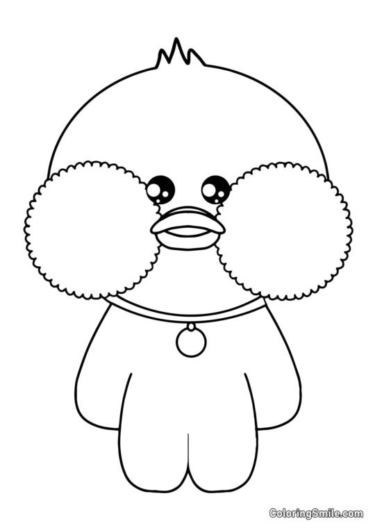 Canard Lalafanfan avec un médaillon - Page de Coloriage