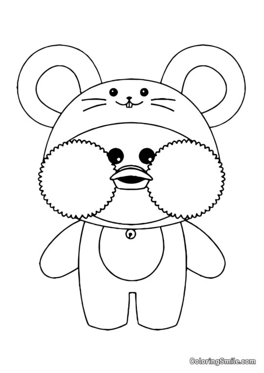 Lalafanfan en kigurumi souris - Page de Coloriage
