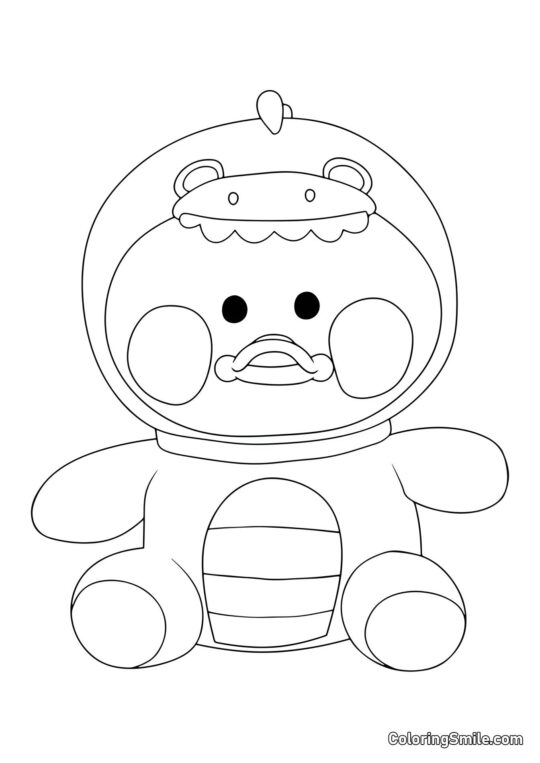 Canard Lalafanfan en kigurumi dinosaure - Page de Coloriage