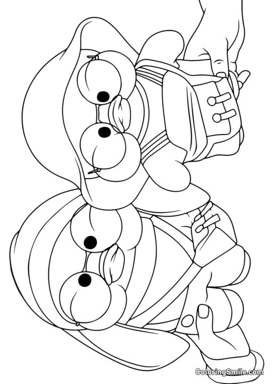 Deux Canards Lalafanfan jouant ensemble - Page de Coloriage