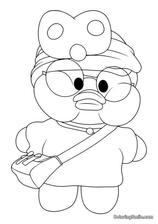 Canard Lalafanfan avec un masque de sommeil - Page de Coloriage