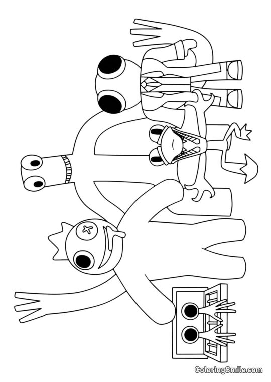 Tous les Rainbow Friends ensemble Tous les Rainbow Friends ensemble - Page de Coloriage