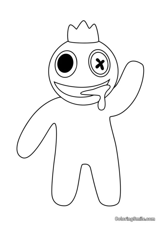 Bleu des Rainbow Friends salue Bleu des Rainbow Friends salue - Page de Coloriage