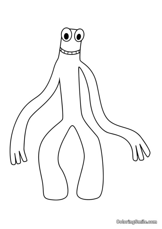 Vert souriant des Rainbow Friends Vert souriant des Rainbow Friends - Page de Coloriage