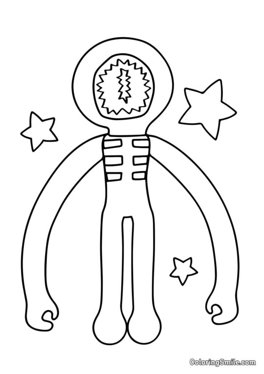 Ami rouge avec une bouche dentée Ami rouge avec une bouche dentée - Page de Coloriage