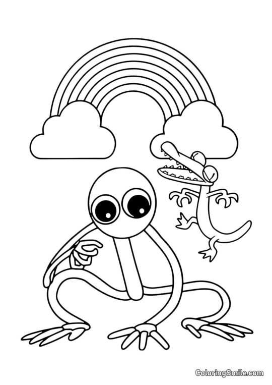 Violet et Orange des Rainbow Friends Violet et Orange des Rainbow Friends - Page de Coloriage