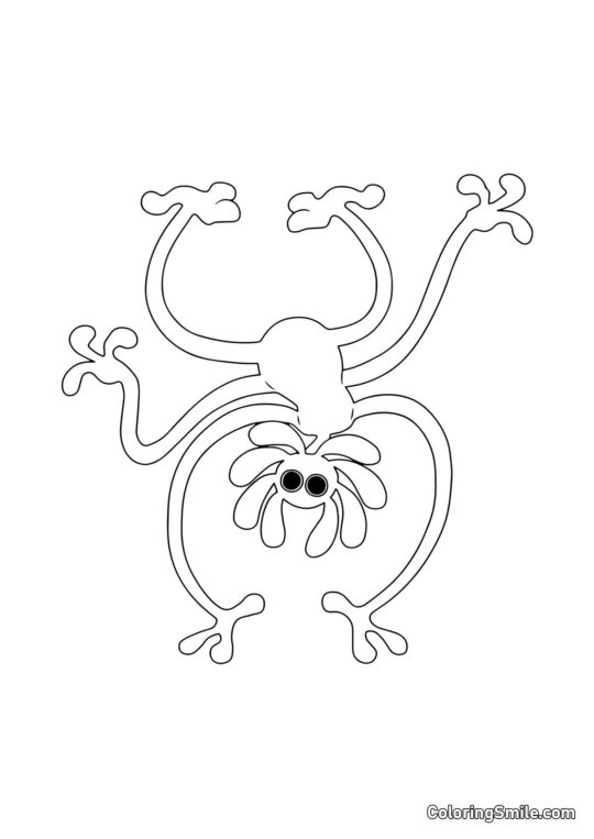 Jaune mod marchant sur les mains Jaune mod marchant sur les mains - Page de Coloriage