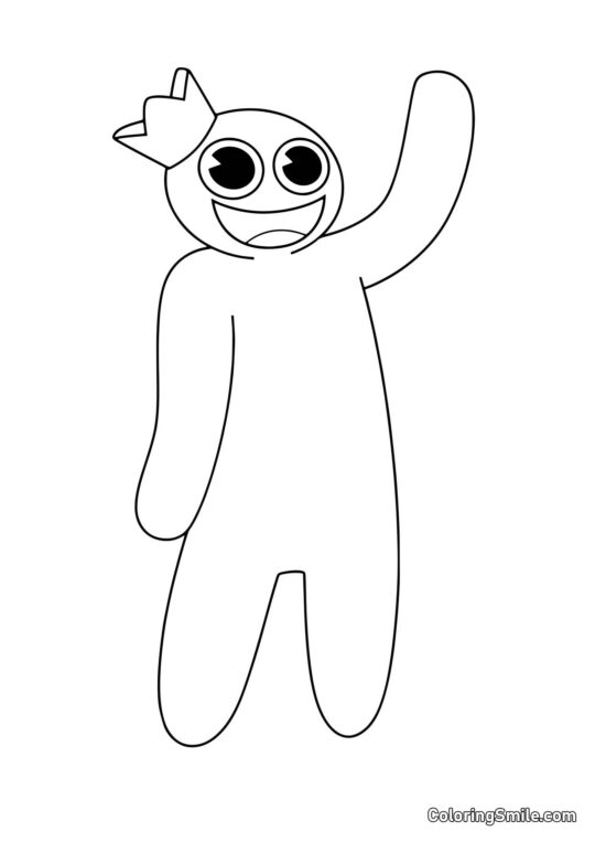 Bleu fait un signe de la main Bleu fait un signe de la main - Page de Coloriage